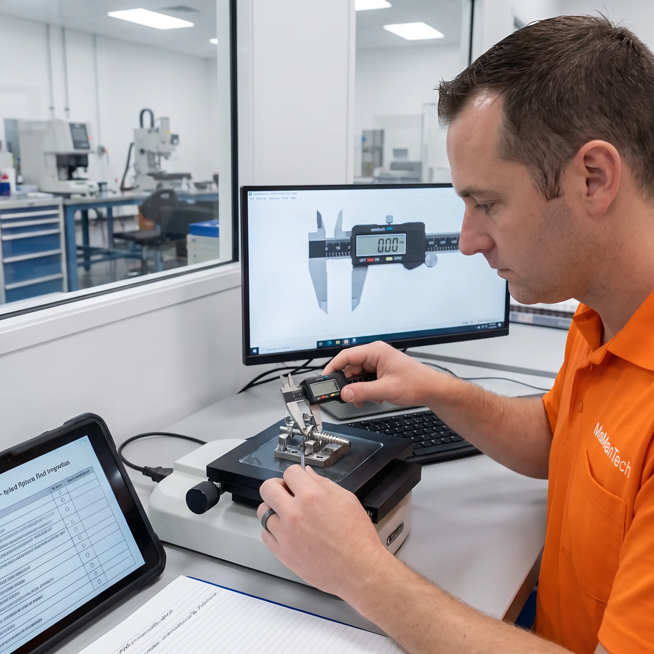 Machined orthopedic instrument components undergoing quality inspection