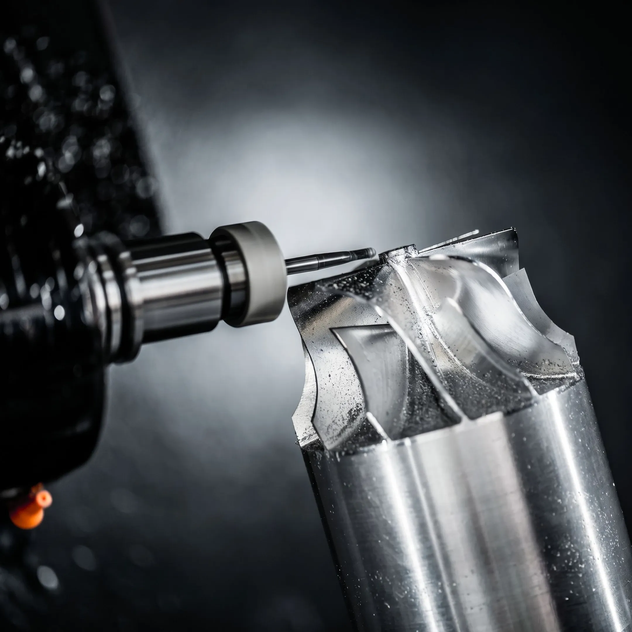 CNC machining center producing a precision orthopedic medical-device component