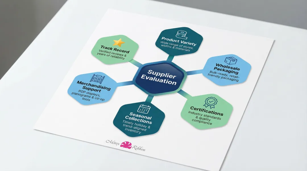 Six key criteria for evaluating wholesale ribbon suppliers for craft hobby retailers