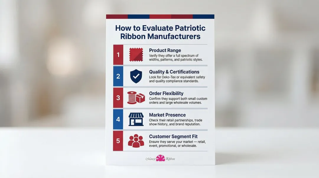 Five key criteria for evaluating patriotic ribbon manufacturers before bulk ordering