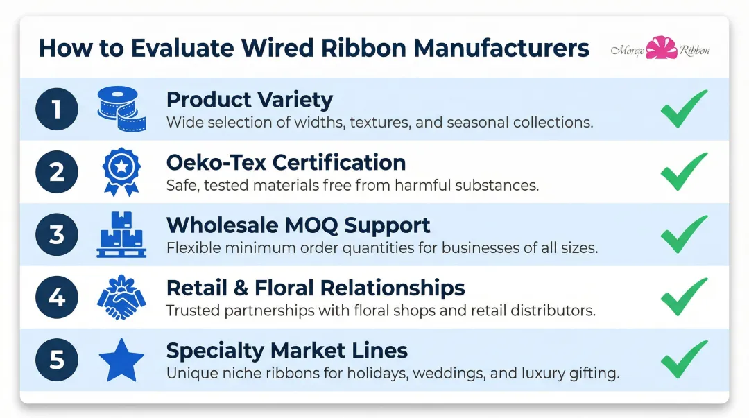 5 criteria for evaluating wired ribbon manufacturers quality and certifications checklist
