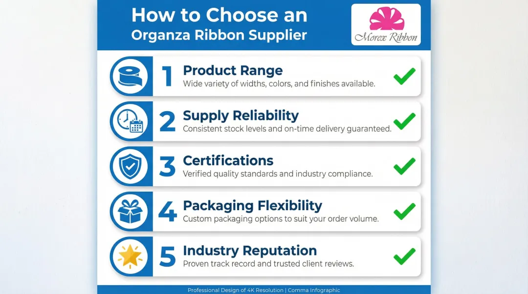 Five key criteria for evaluating organza ribbon suppliers quality and reliability