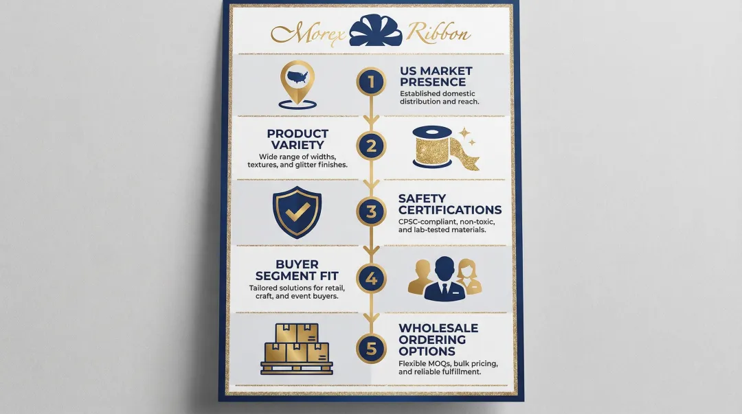 Five criteria for evaluating glitter ribbon manufacturers in the US market