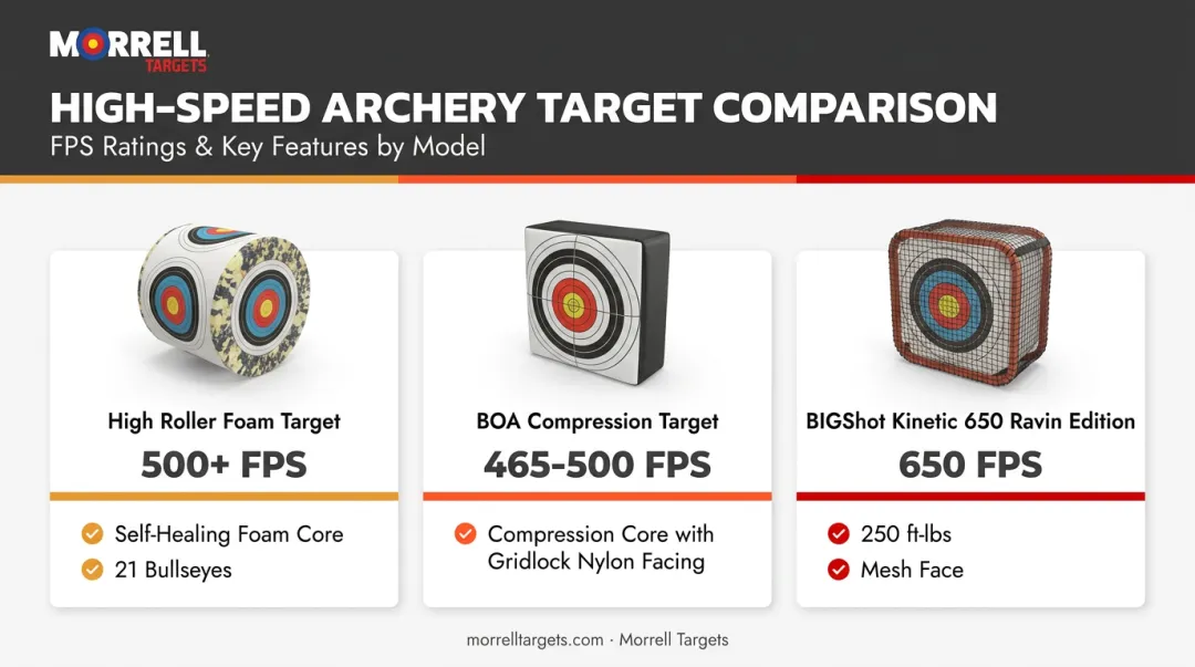 Speed rating comparison of top crossbow targets for Ravin bows