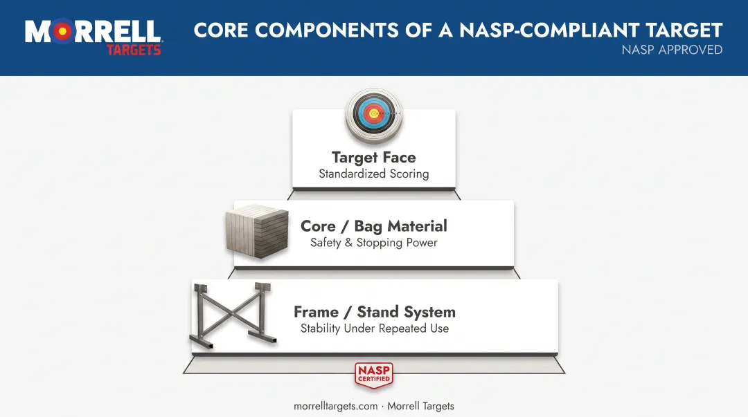 Three core components of NASP-compliant archery targets diagram