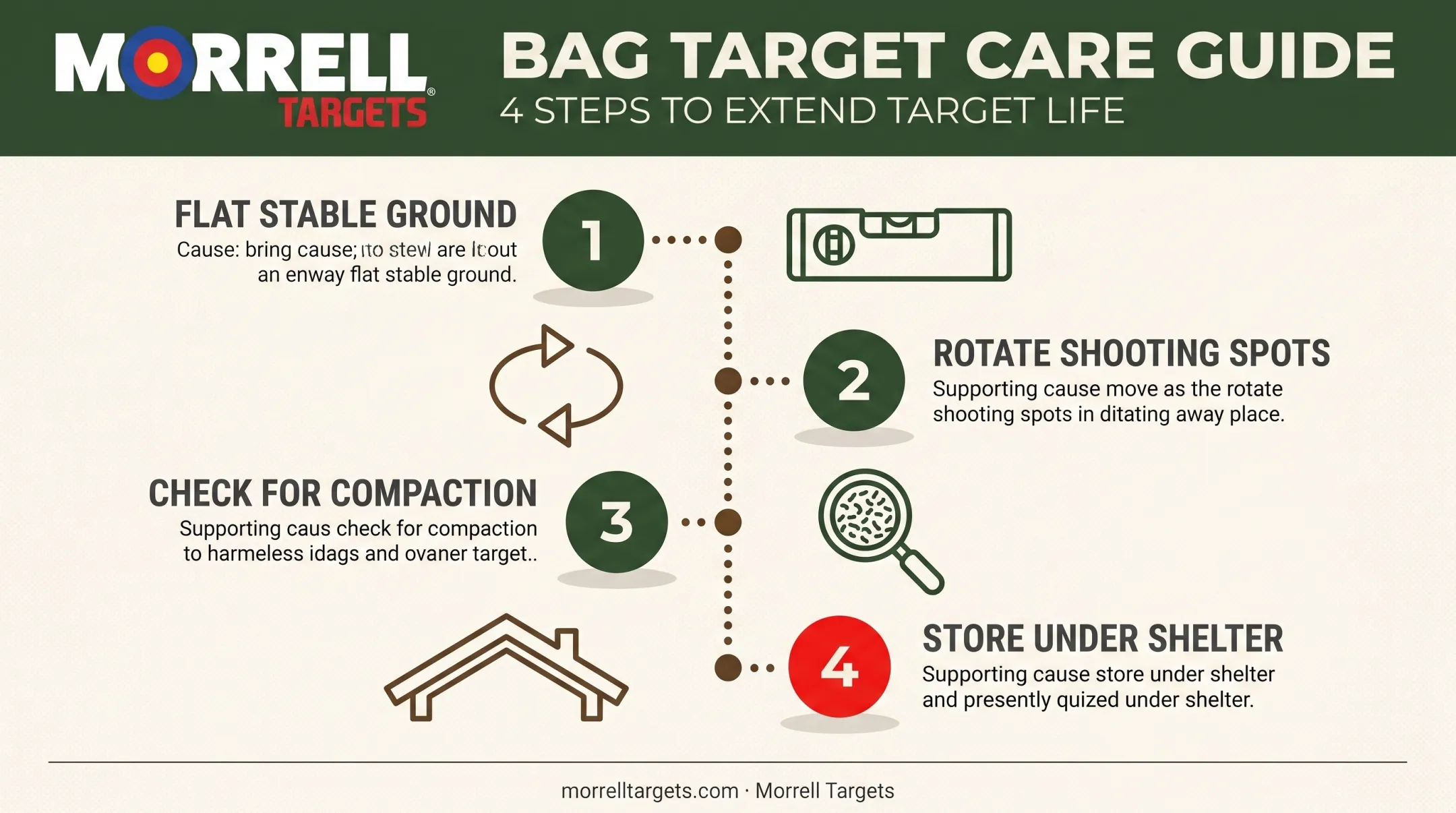 Four-step target care and longevity tips process infographic