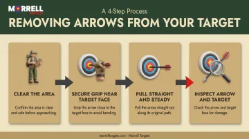 4-step arrow removal process from clearing area to inspection