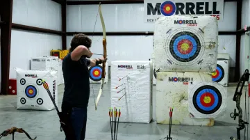 Morrell field-point archery targets set up for recurve practice range