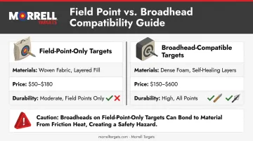 Field point versus broadhead target compatibility comparison chart