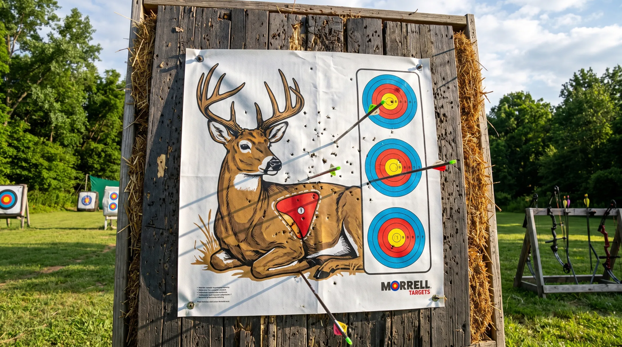 Morrell polypropylene weather-resistant target face mounted outdoors