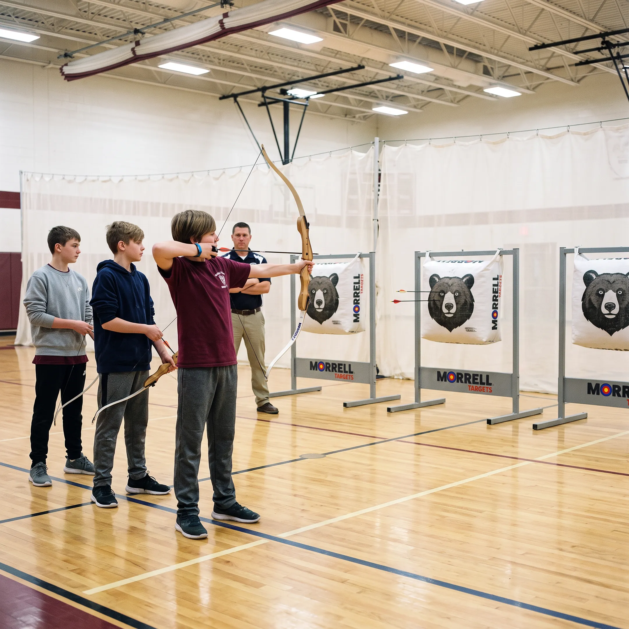 School archery program using bear targets
