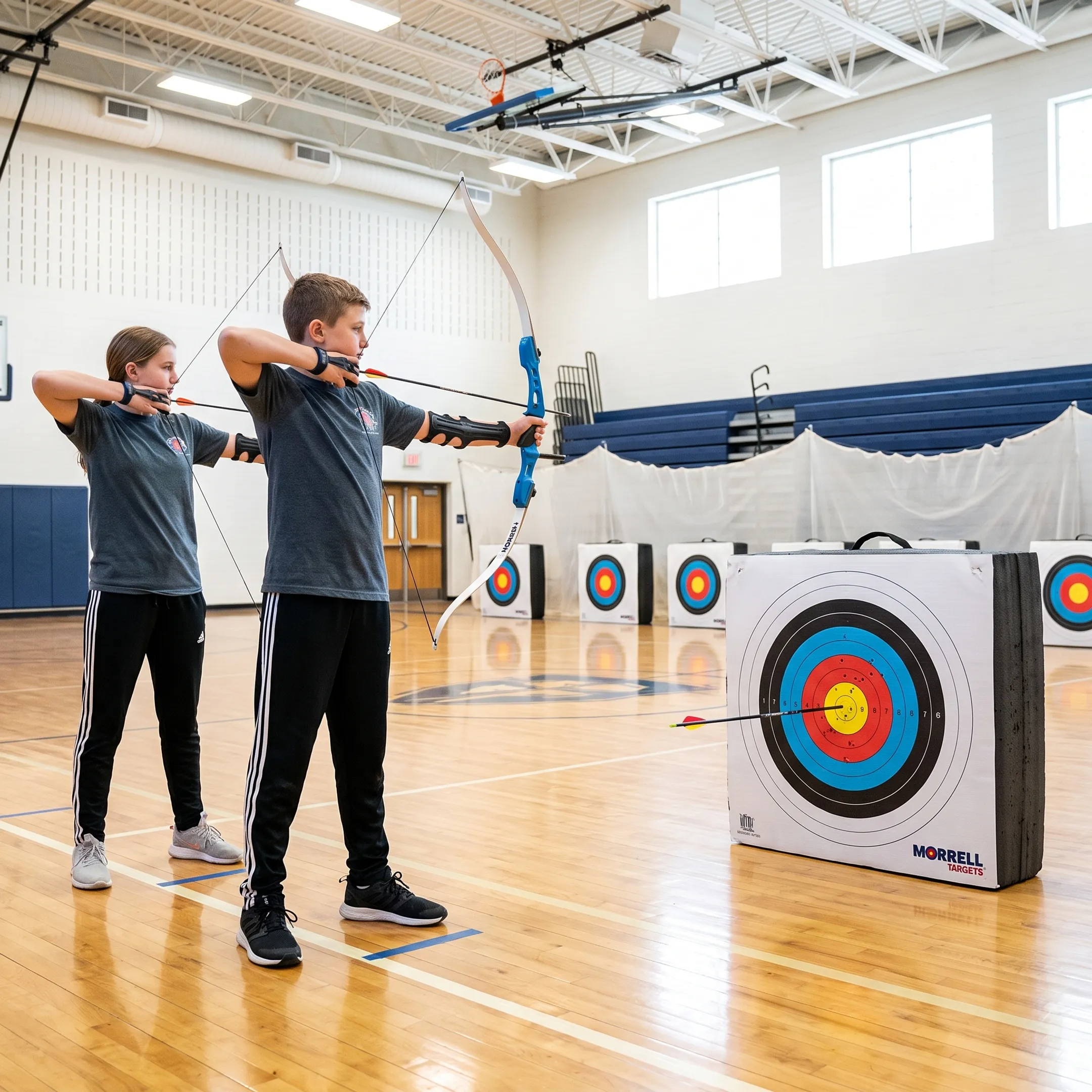Youth archery program using self-healing target