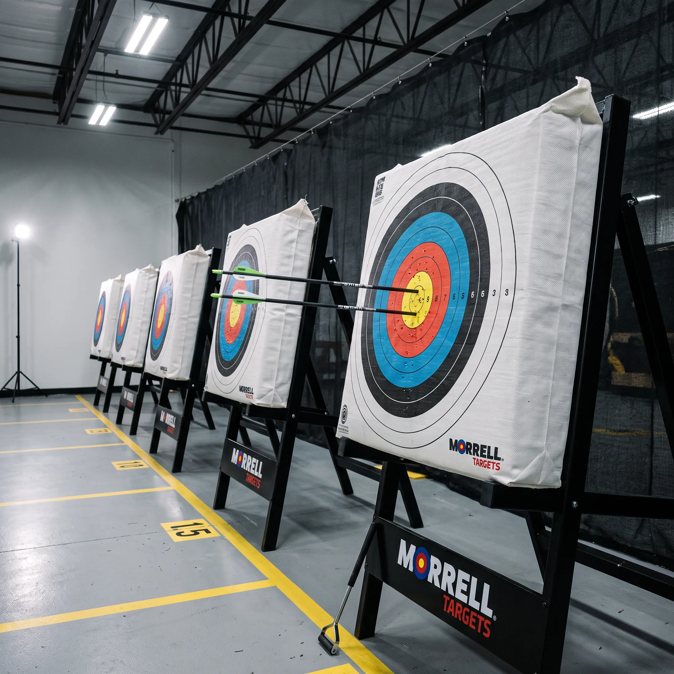 Commercial archery range target lineup