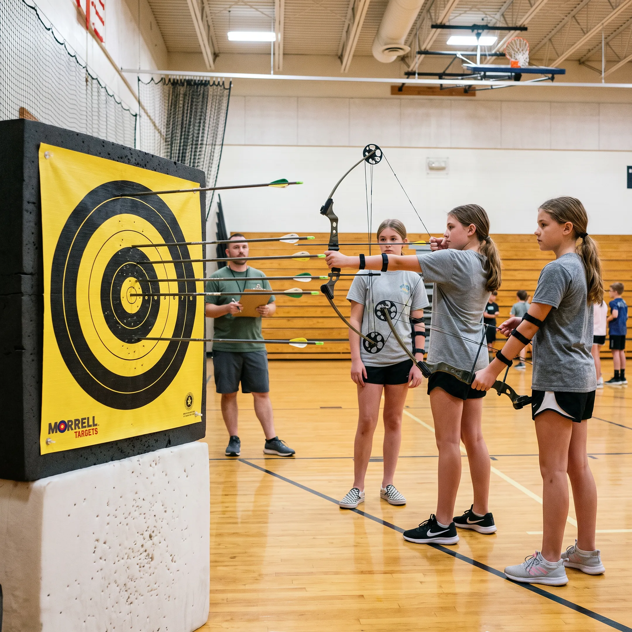 School archery program target practice