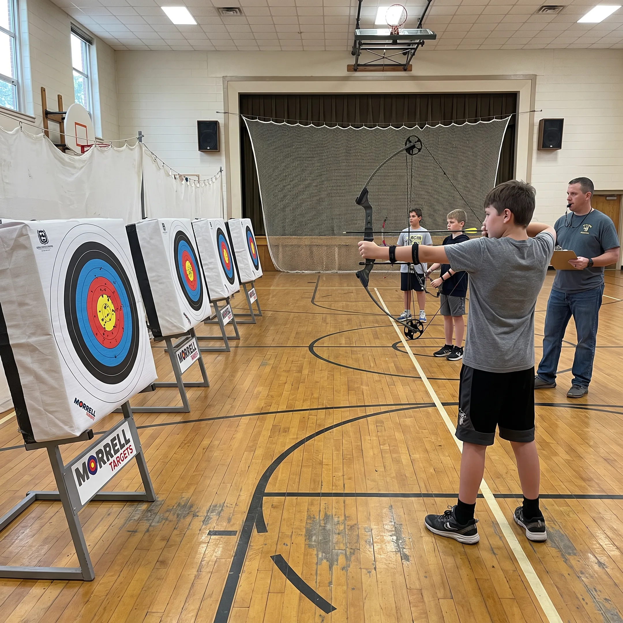 Youth archery program target practice
