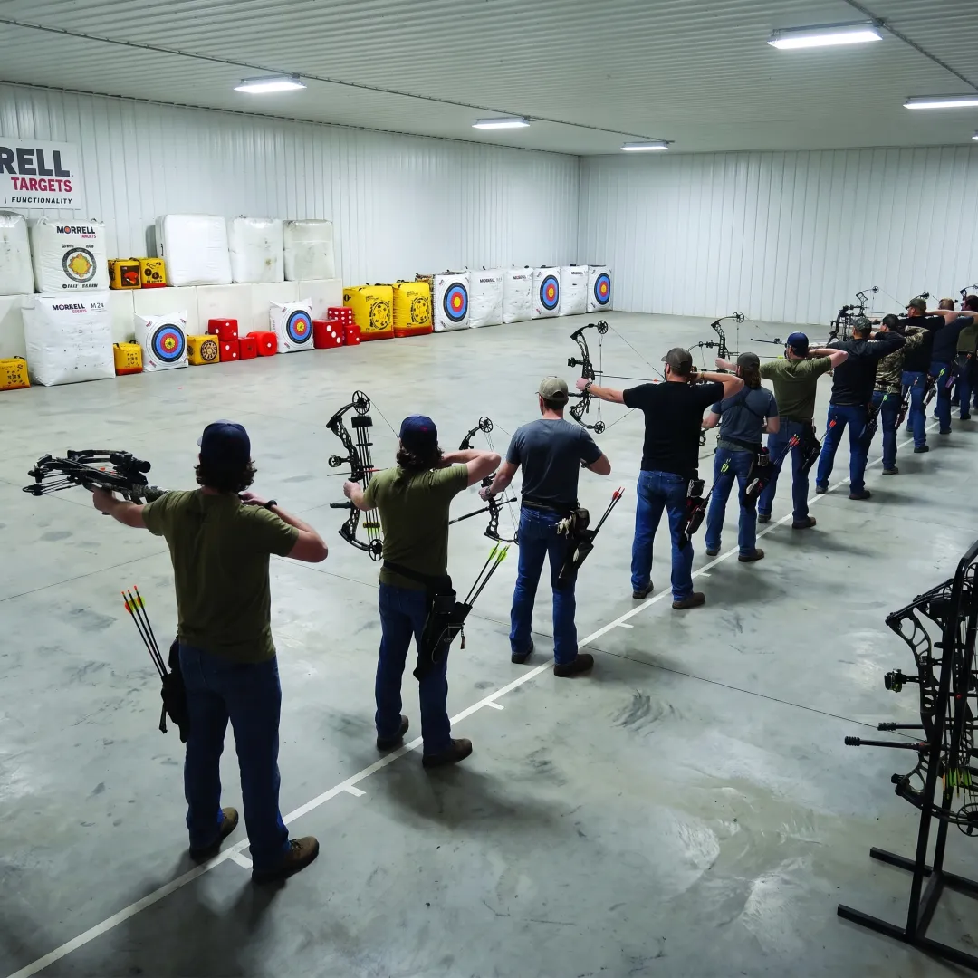Indoor archery range with durable targets
