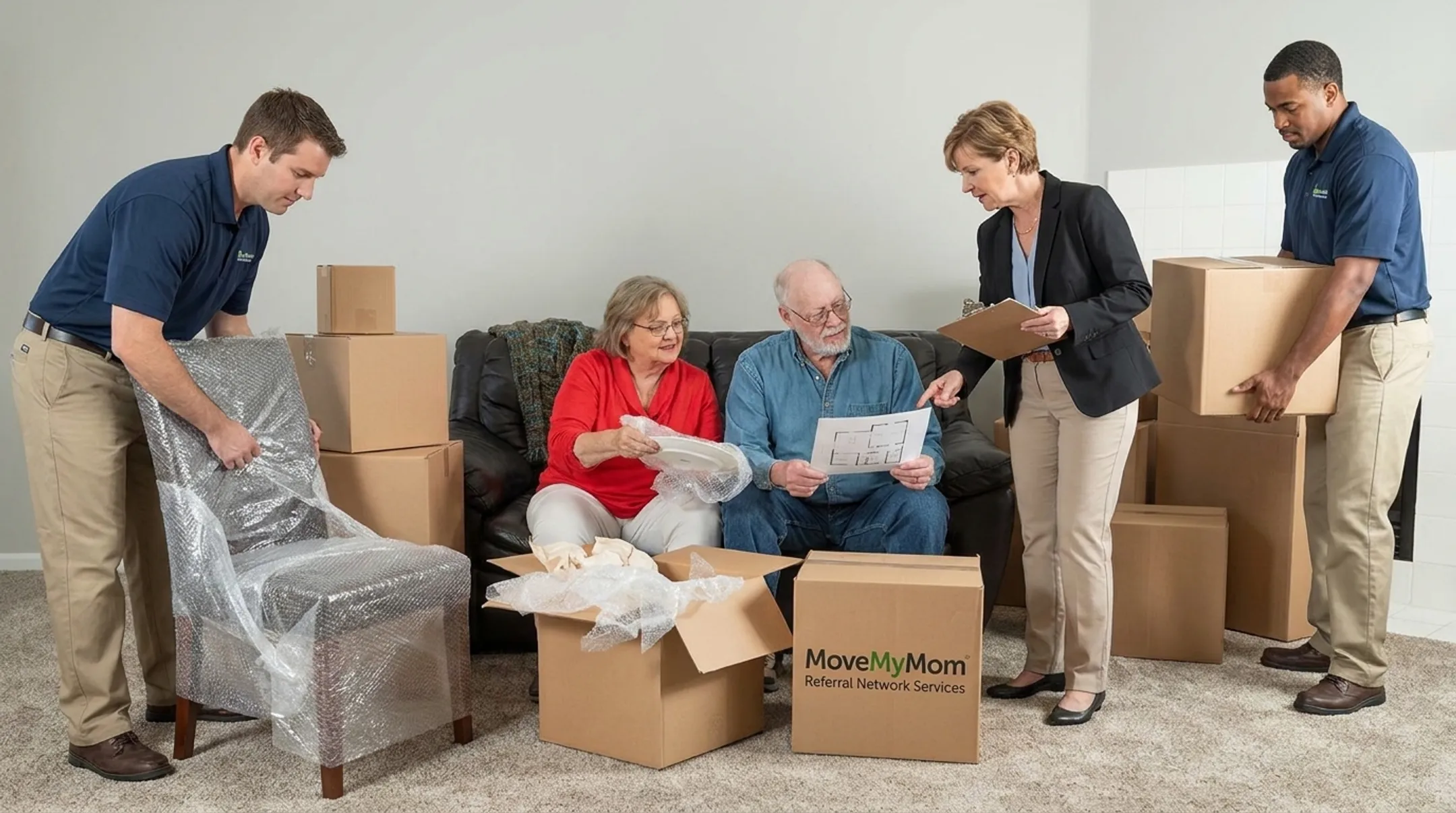 Movers and cleanout team assisting with senior relocation logistics