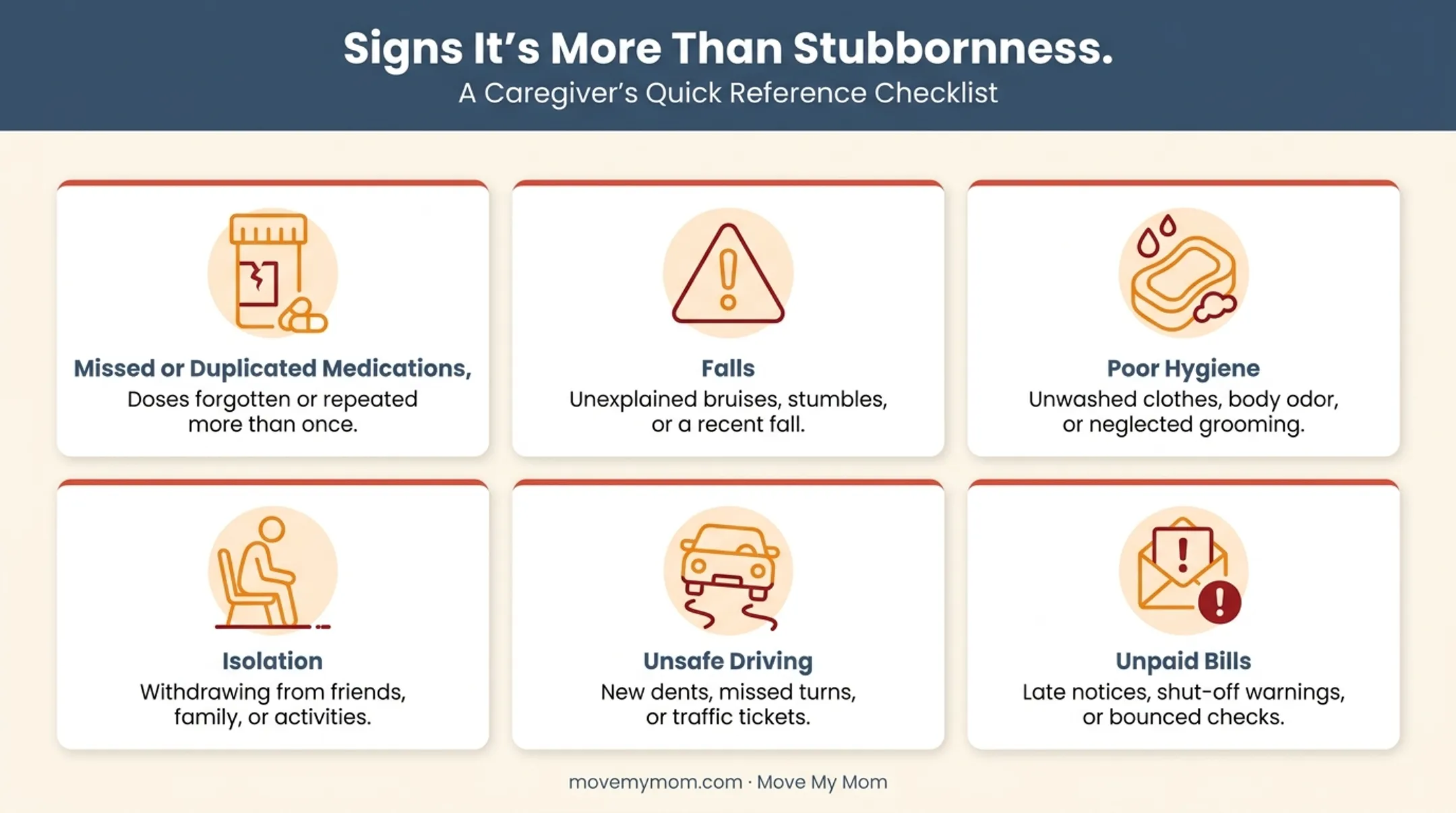 Six warning signs an aging parent needs assisted living support