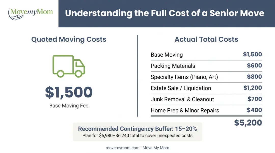 Moving budget breakdown showing base costs versus hidden expenses families often miss