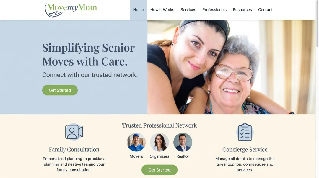 Move My Mom platform connecting families with senior transition professionals in Palm Beach County
