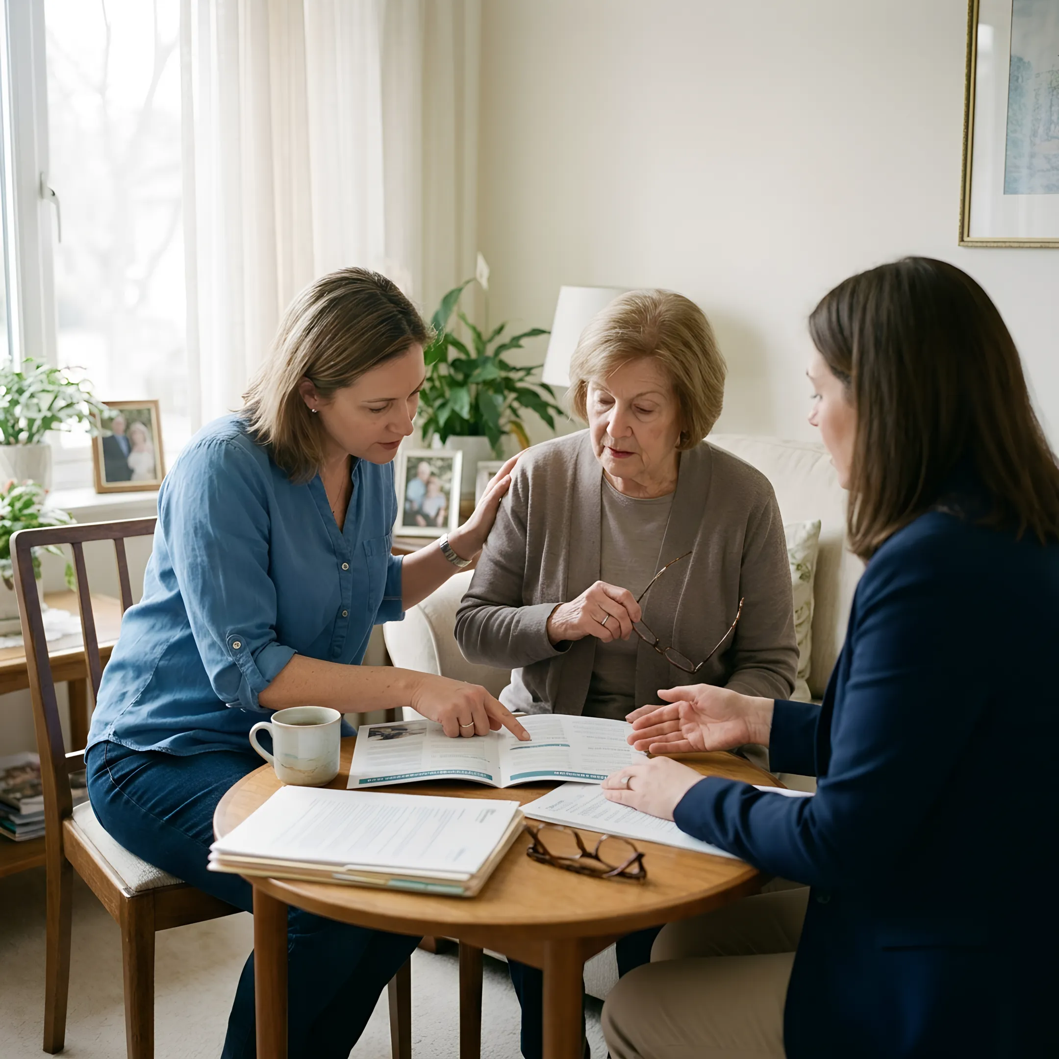 Senior transition advisor supporting a family