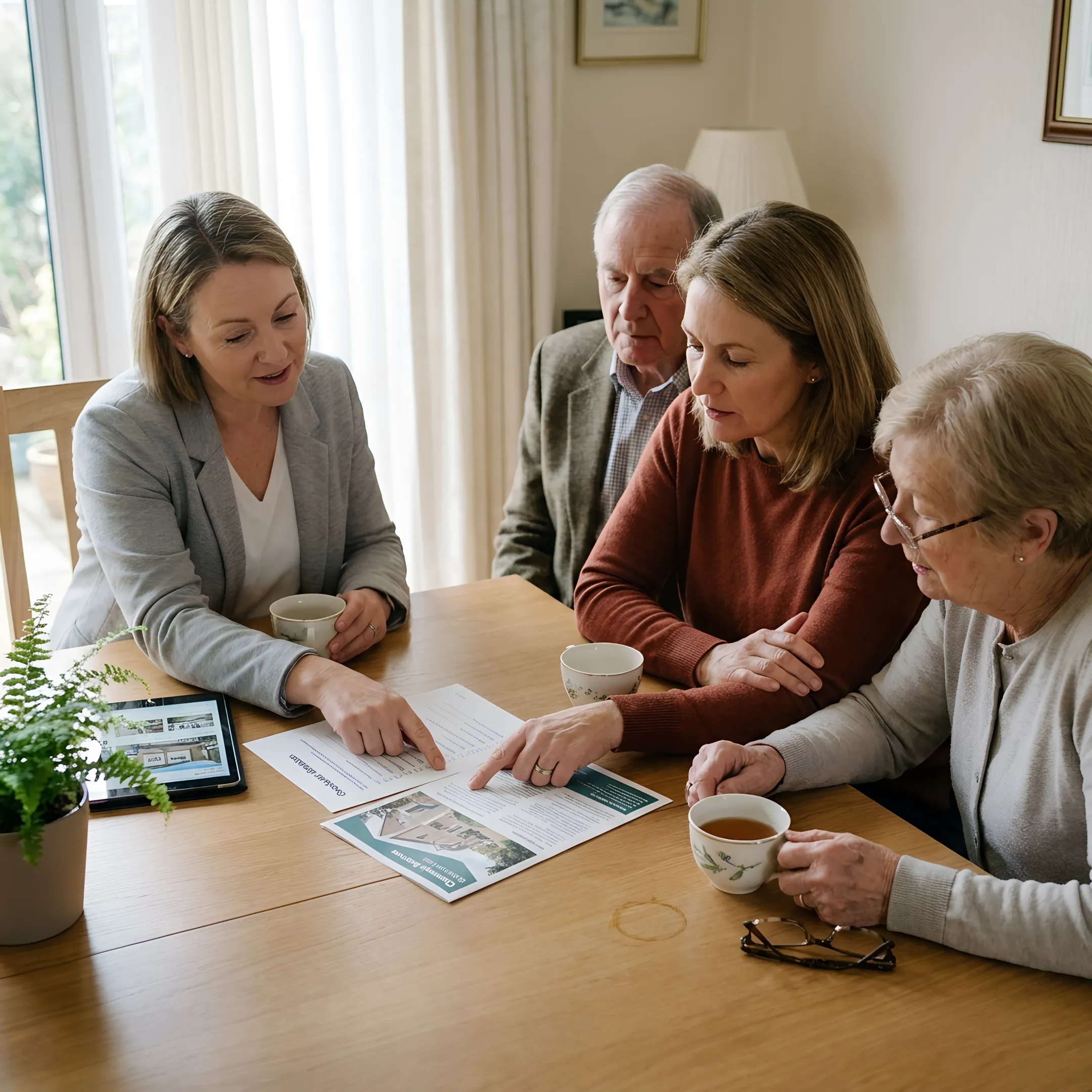Family meeting with a senior transition advisor