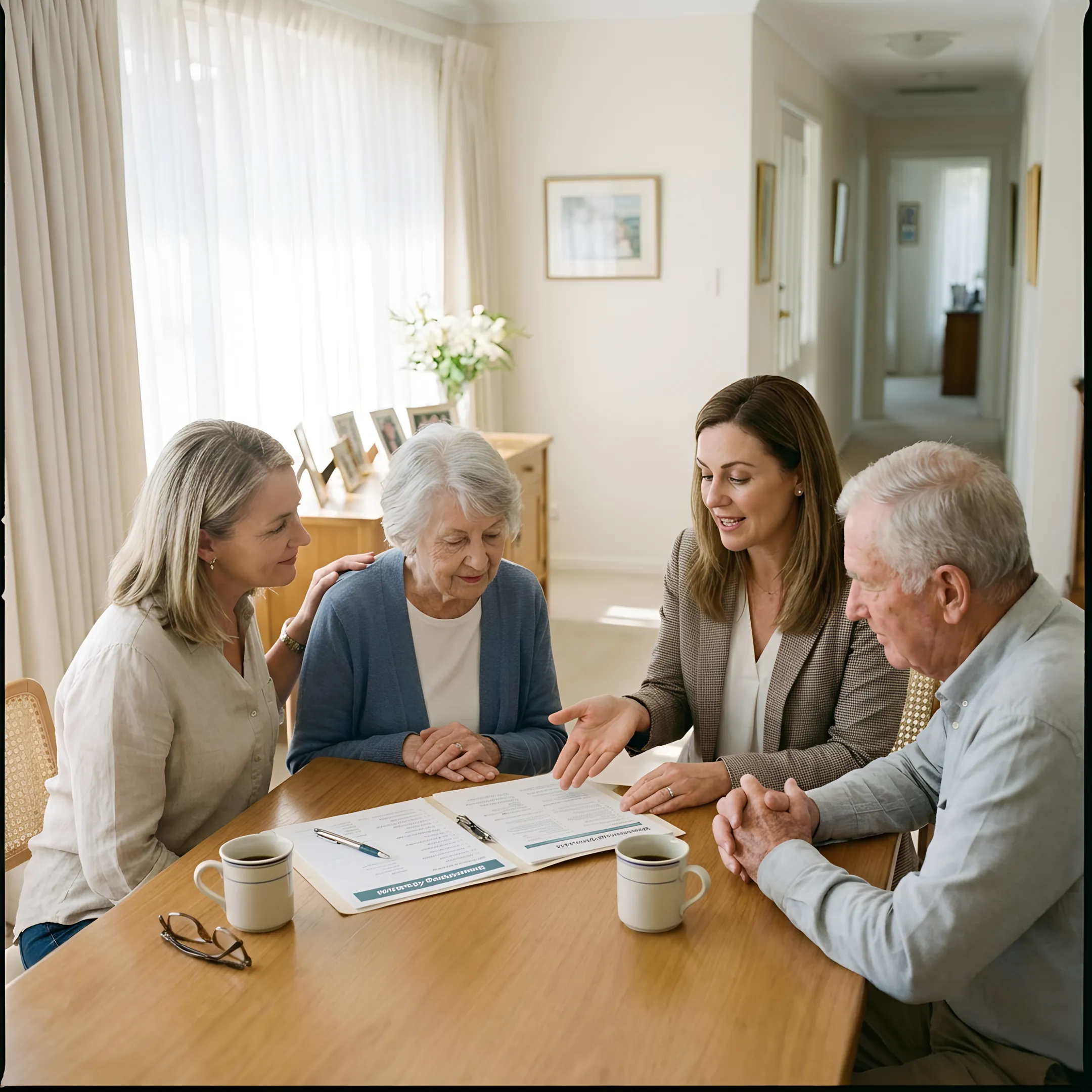 Senior move professional discussing a downsizing plan