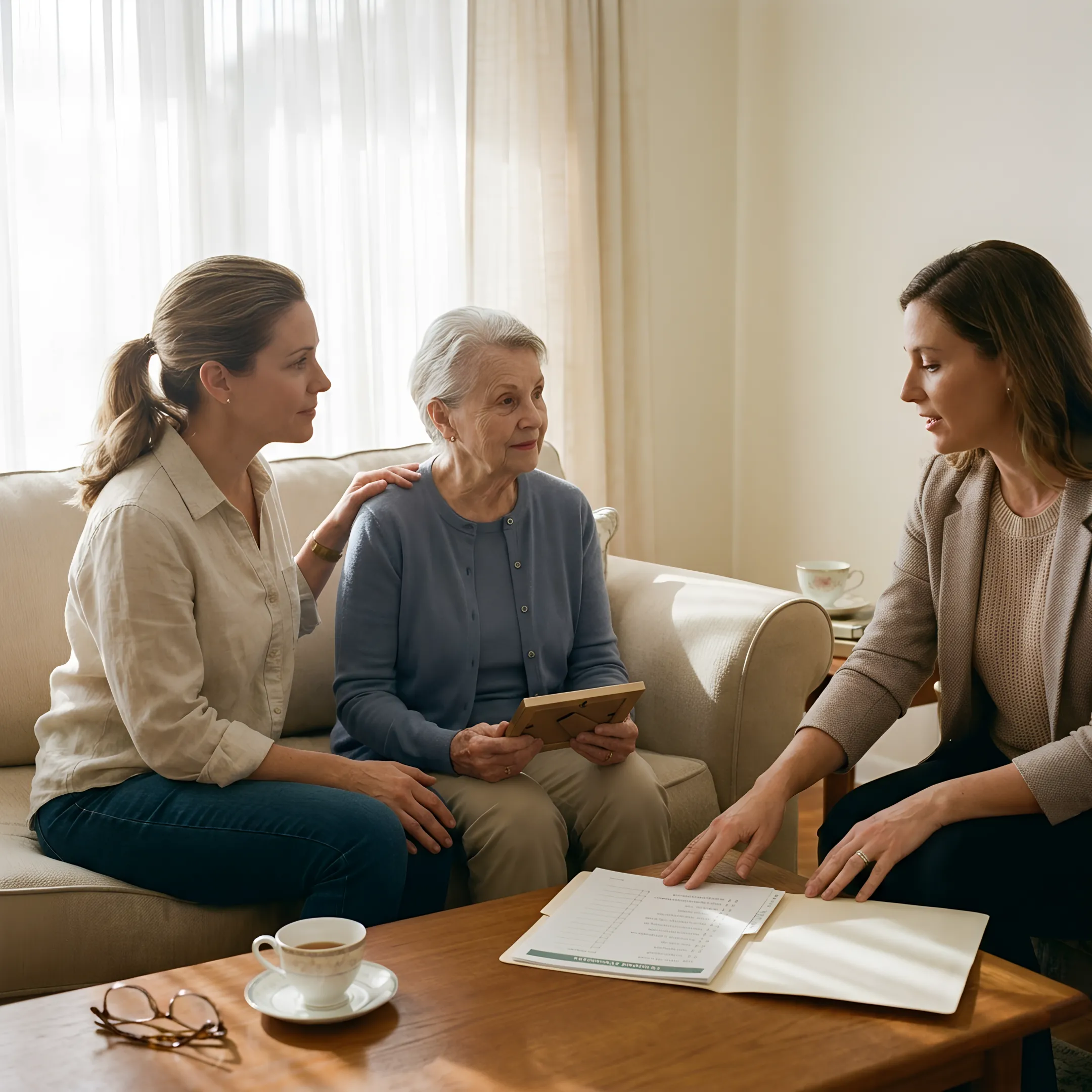 Family coordinating a home cleanout