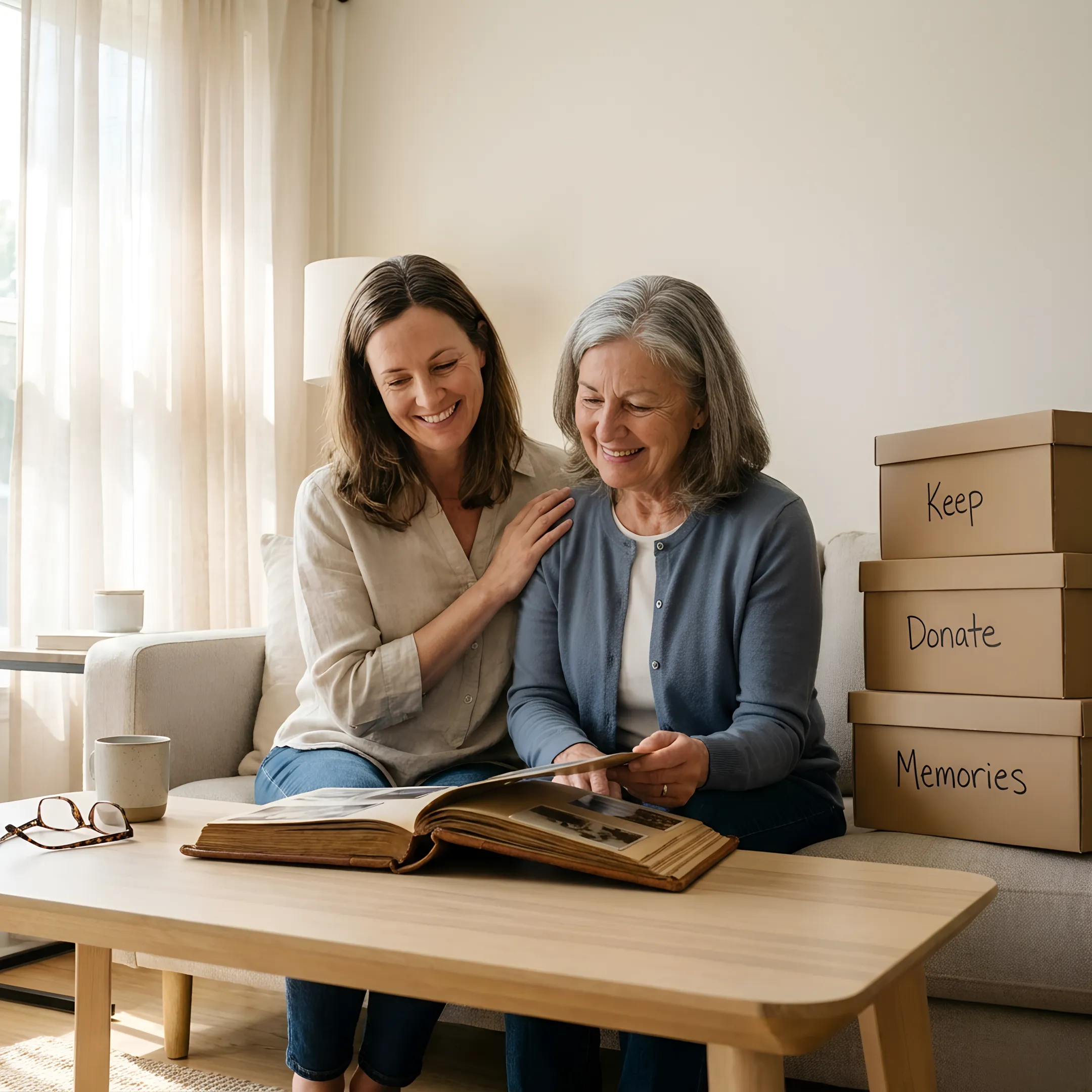 Professional helping sort household belongings