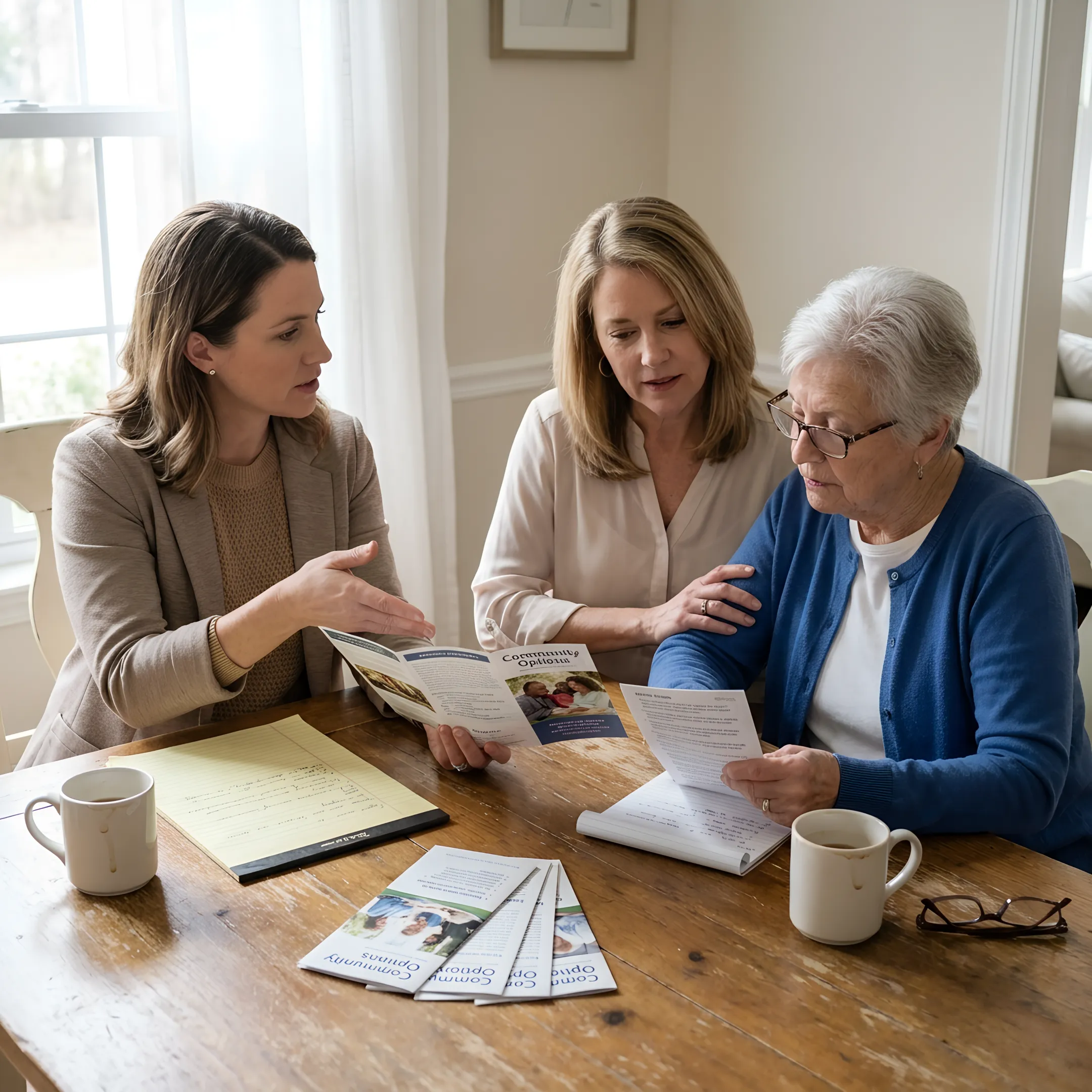 Senior living advisor meeting with a family