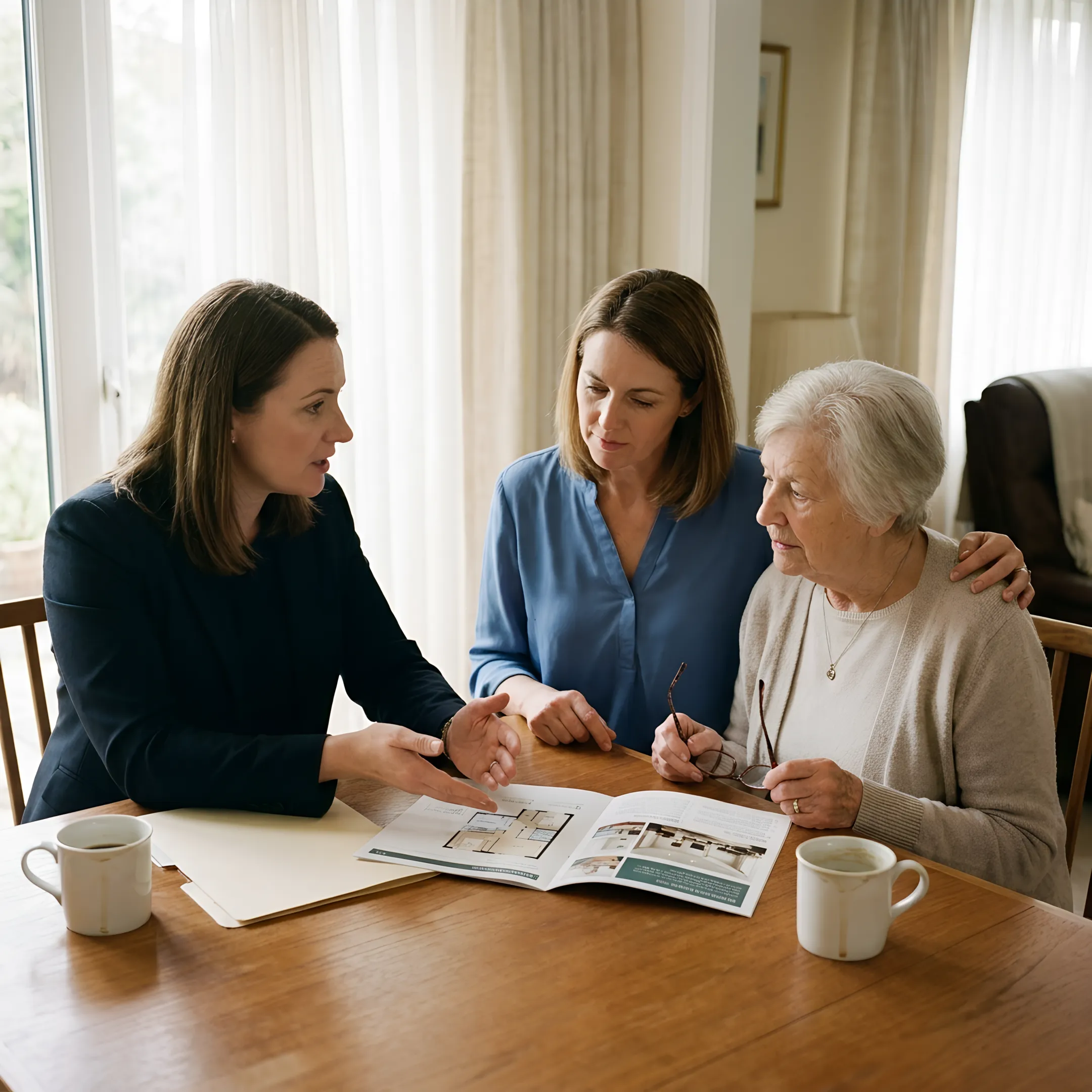 Family meeting with a senior living advisor