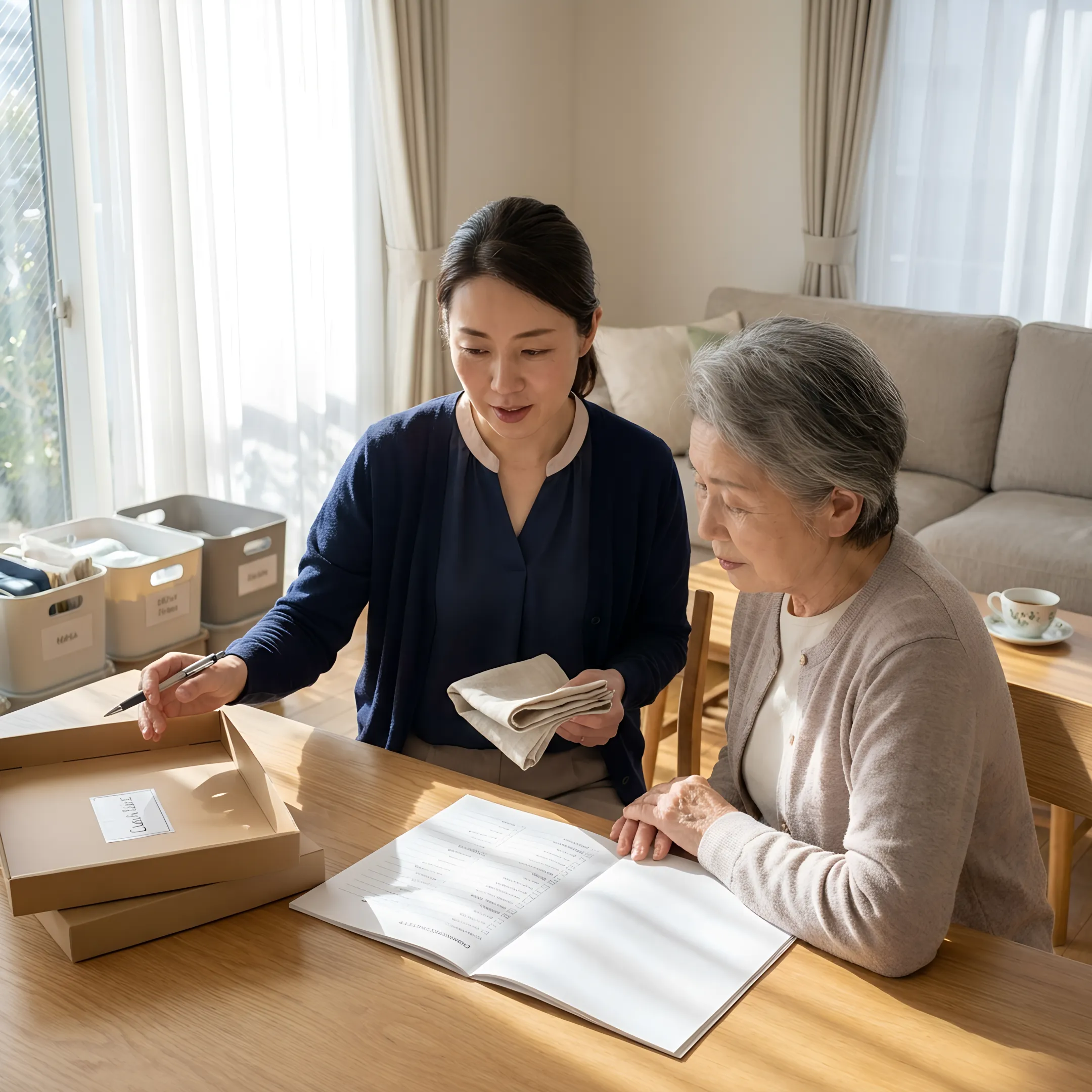 Senior move manager organizing a relocation