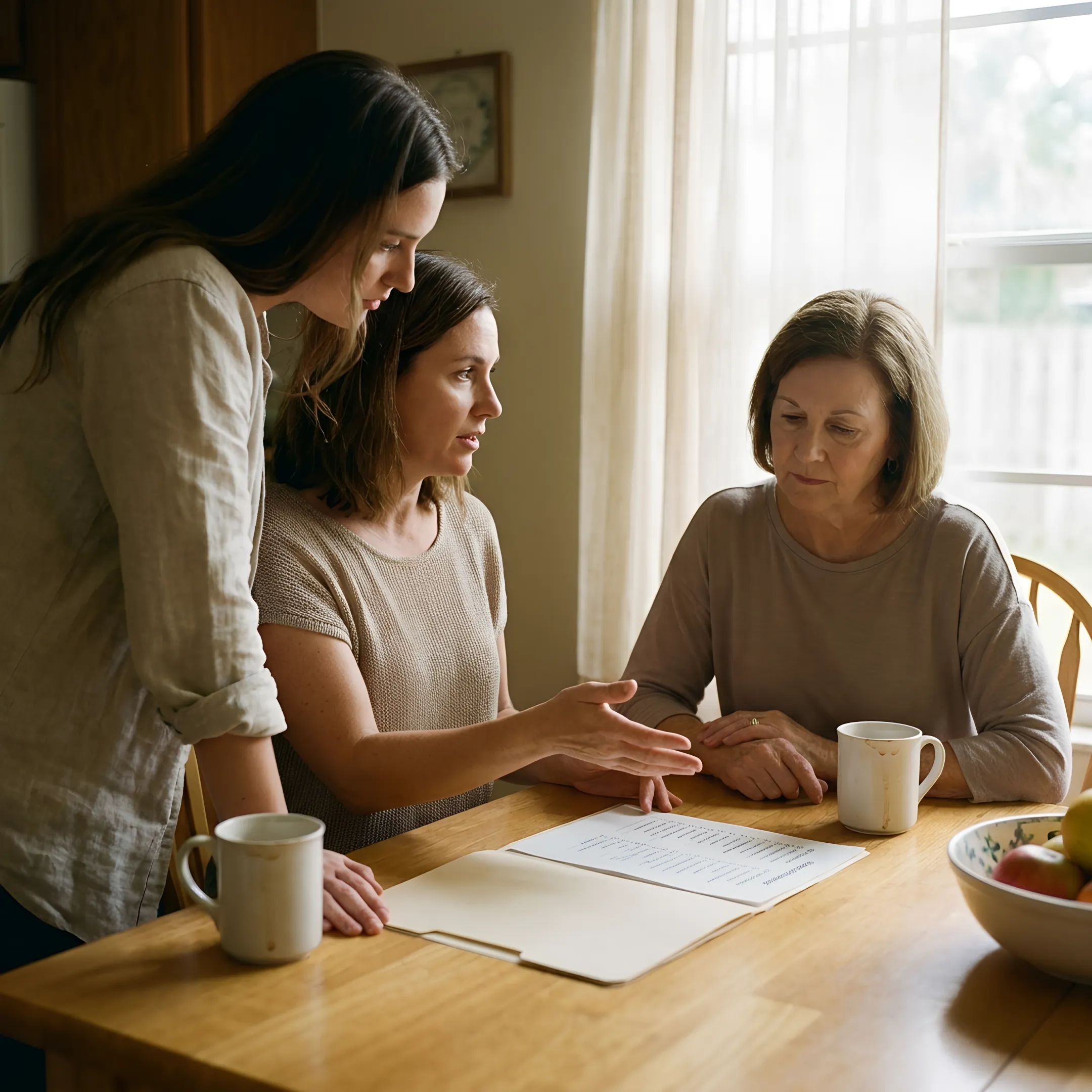 Senior move professional reviewing a relocation plan