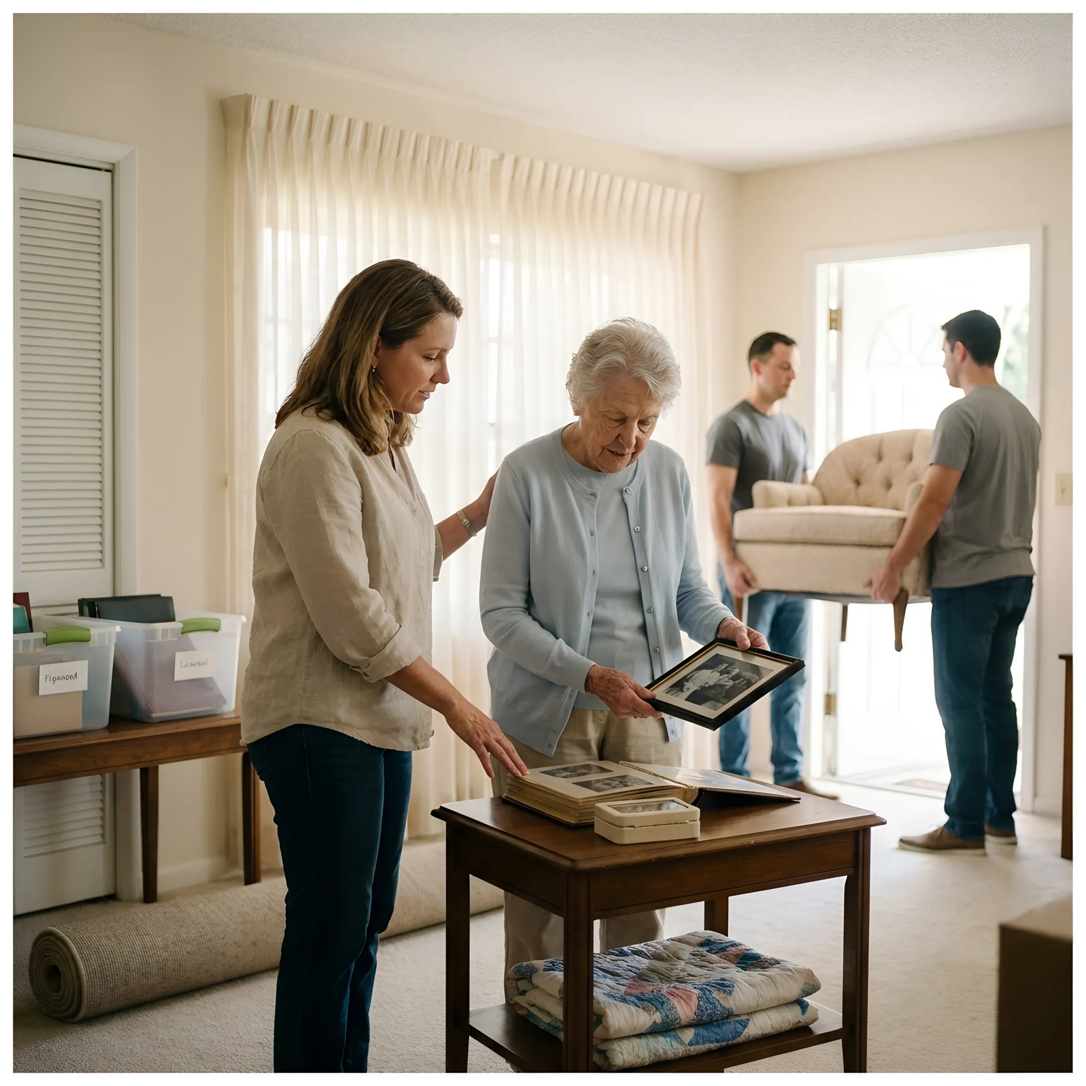 Cleanout professional removing furniture from a home