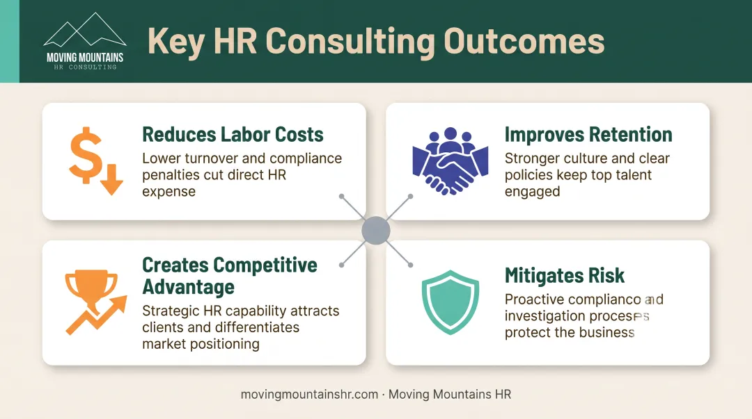 Four benefits of workforce planning including cost reduction retention advantage and compliance