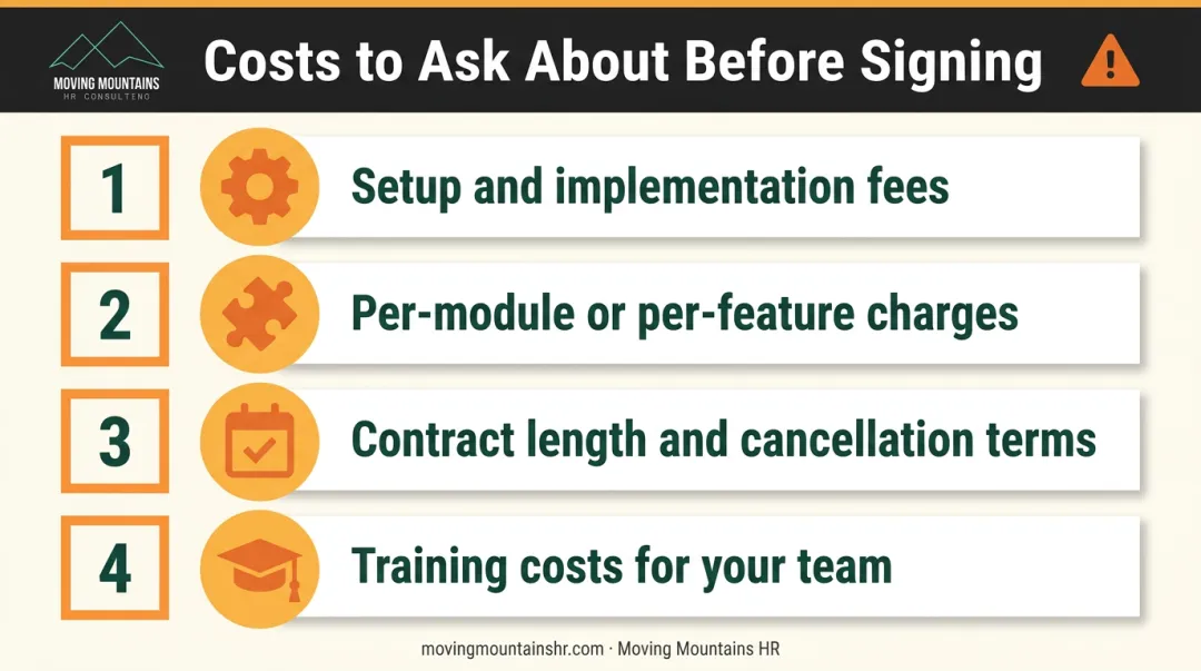 Hidden cost checklist before signing employee management software contract