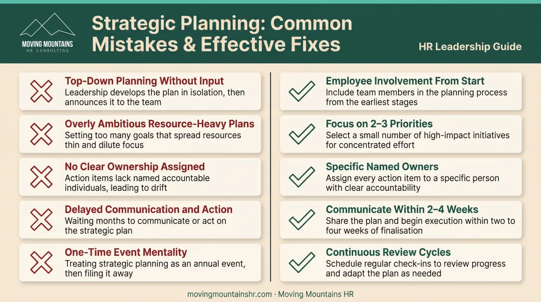 Five common action planning mistakes and solutions for employee engagement initiatives