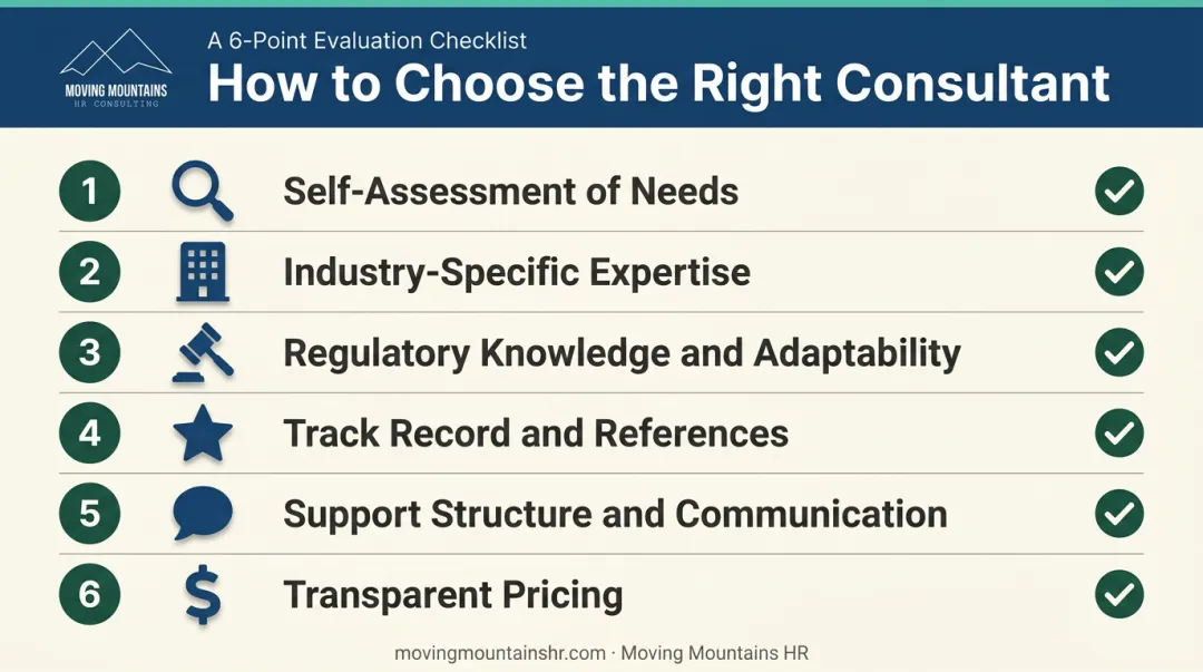 Six key factors for choosing an affirmative action consultant checklist
