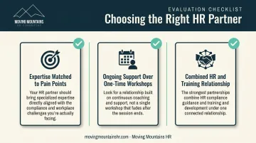 Three factors for choosing the right business training partner checklist
