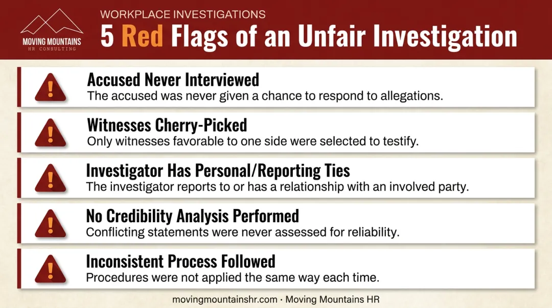 Five warning signs of a biased workplace investigation checklist