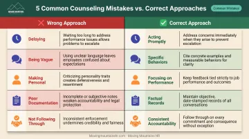 Five critical counseling mistakes managers make and corrective actions to take instead
