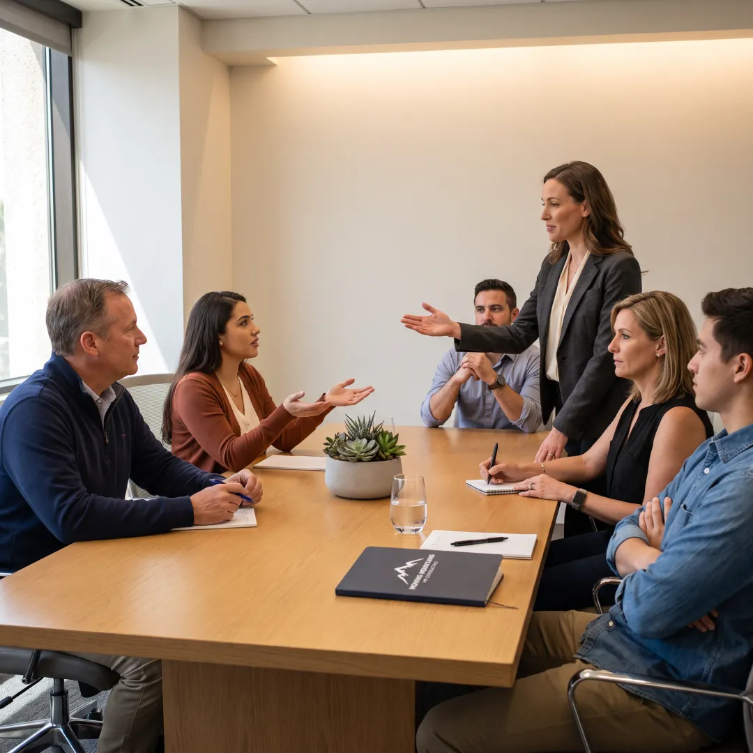 Facilitator leading a workplace culture training session