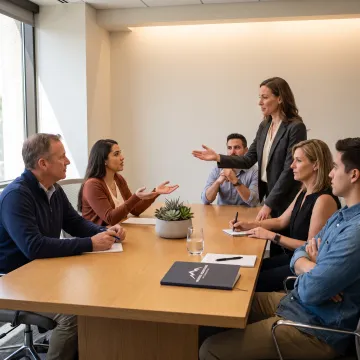 Facilitator leading a workplace culture training session