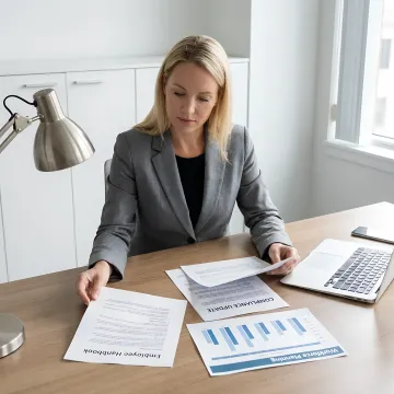 HR consultant reviewing workplace policies