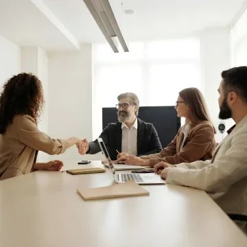 Corporate trainer leading an interactive team workshop