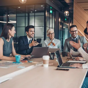 Business team collaborating during a training workshop