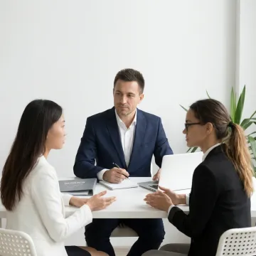 HR consultant facilitating a workplace conversation