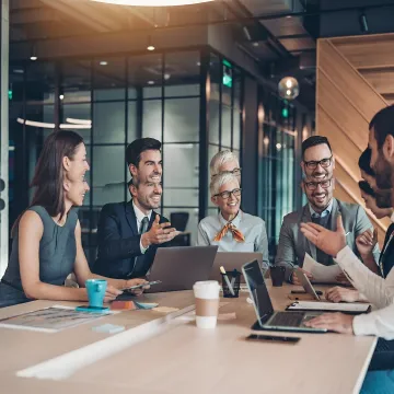 Business leaders collaborating during a strategy session