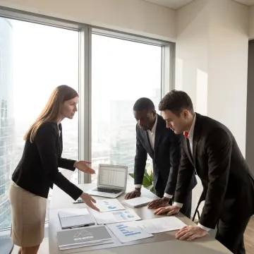 HR consultant meeting with business leaders