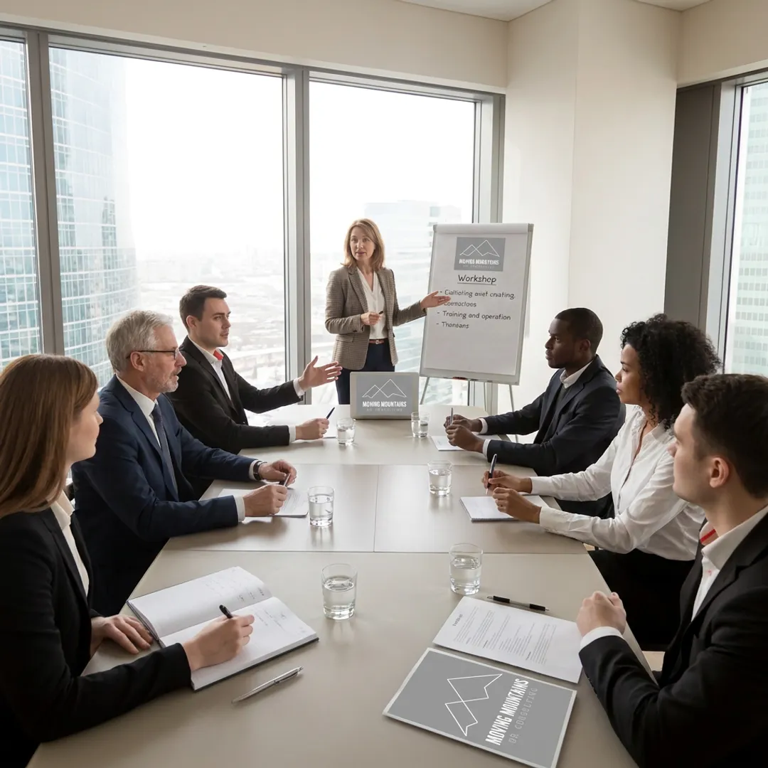 HR consultant facilitating an inclusive leadership workshop